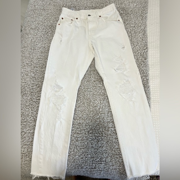 Levi's 501 original fit jeans in white/ivory - size 26 - Picture 2 of 5